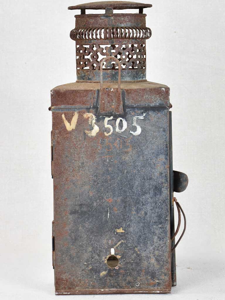 Rare 19th century French lantern with curved glass 16¼"