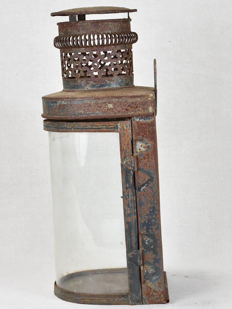 Rare 19th century French lantern with curved glass 16¼"