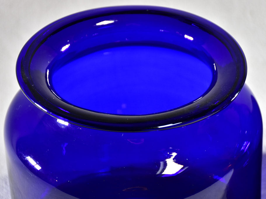 Pair of late 19th Century apothecary jars - cobalt blue 8"