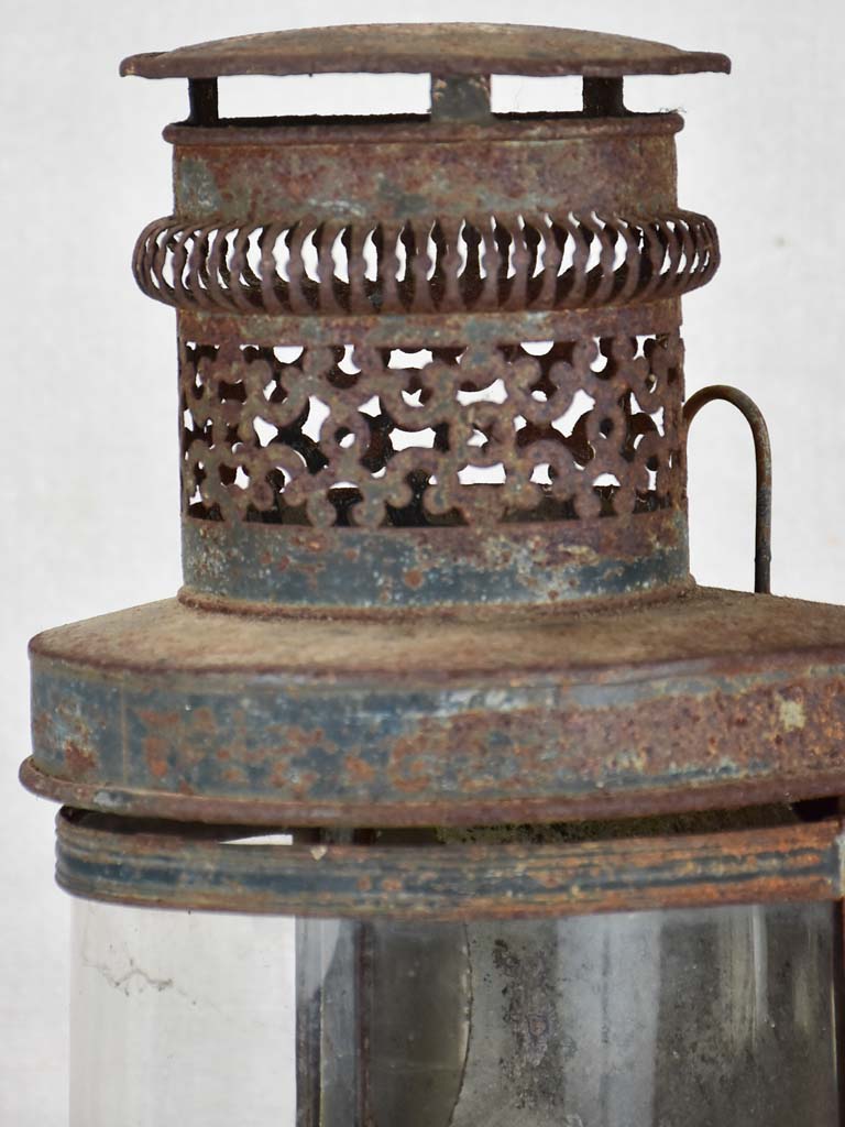Rare 19th century French lantern with curved glass 16¼"
