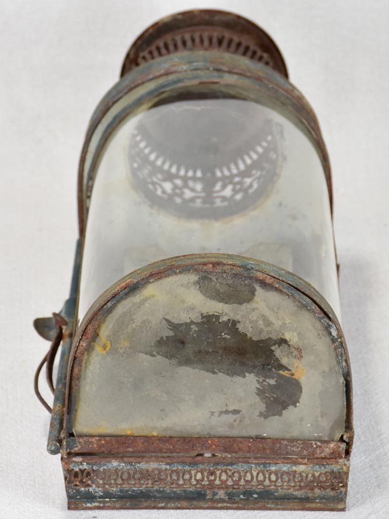 Rare 19th century French lantern with curved glass 16¼"