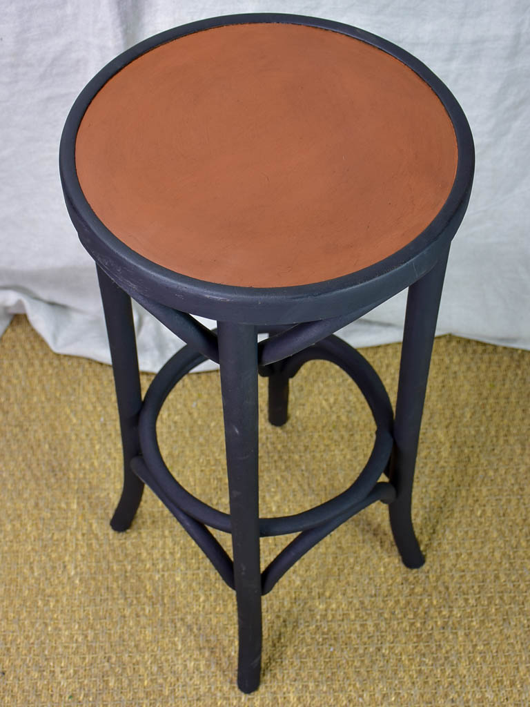 Pair of bentwood Baumann / Thonet barstools - black and brown