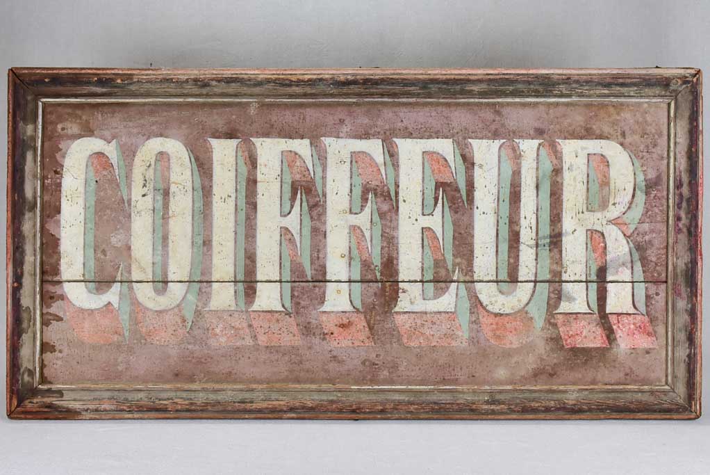 19th century French sign - Coiffeur 37¾"