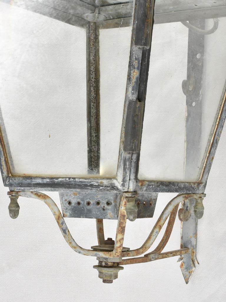 Large antique wall lantern with bracket 27¼"