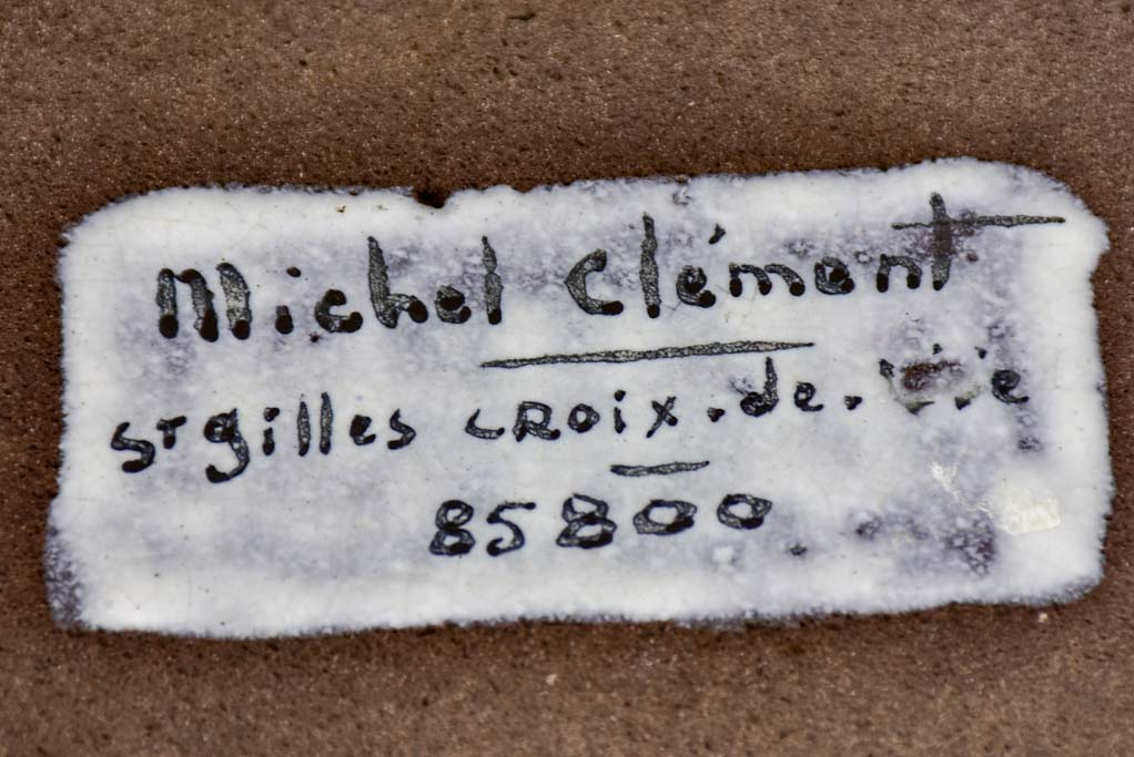 1970's fire clay trivet signed Michel Clement