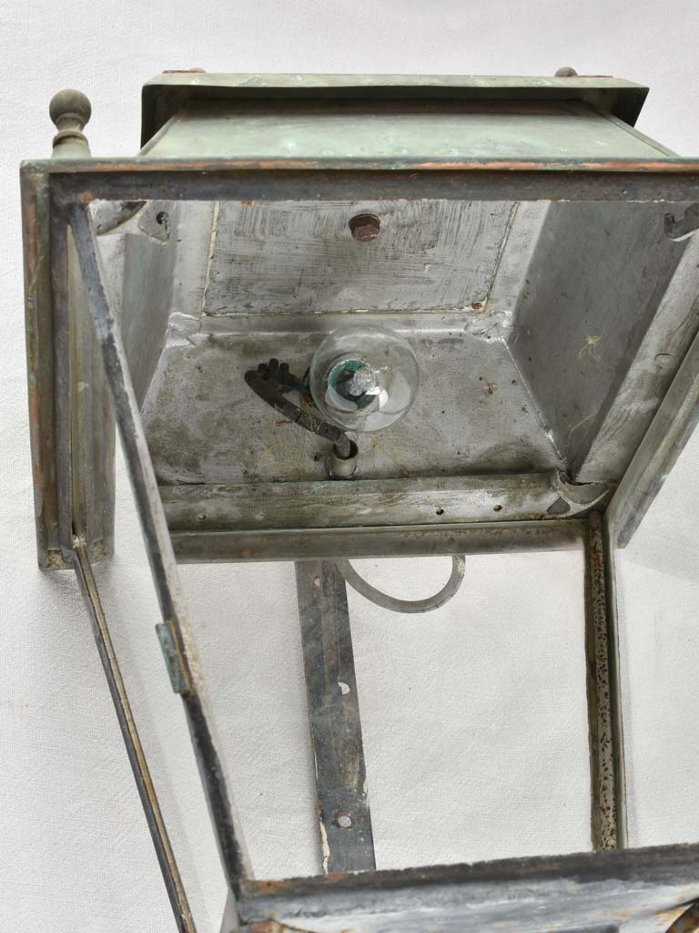 Large antique wall lantern with bracket 27¼"