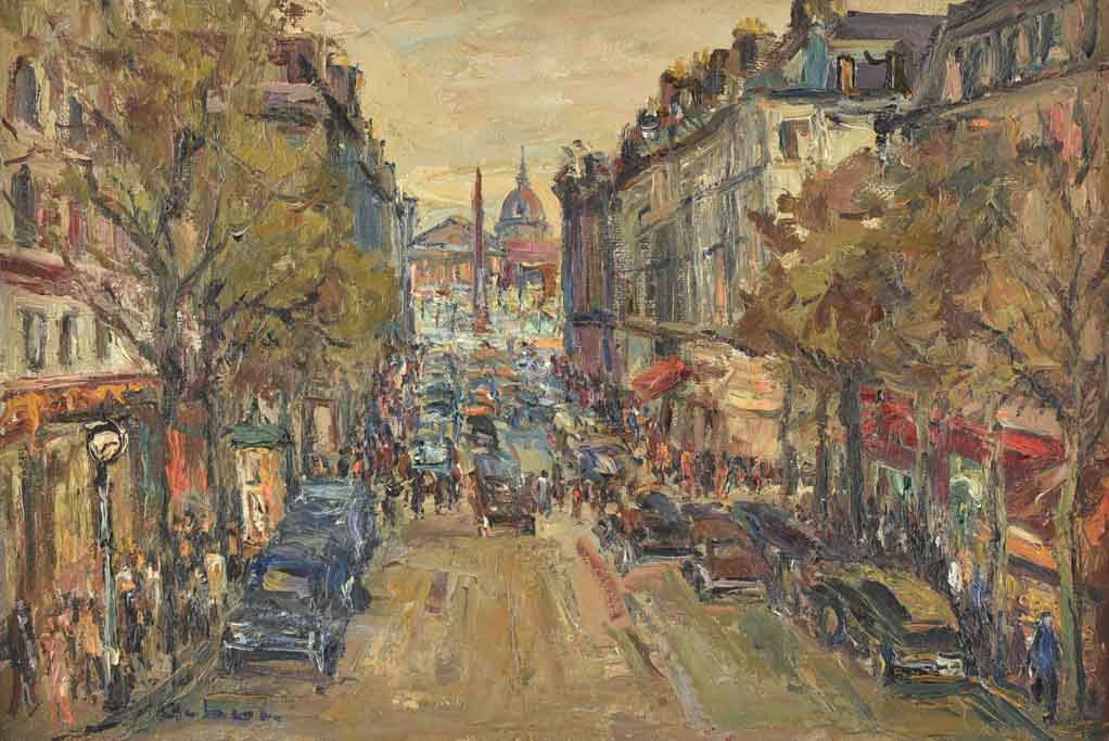 Rue Royale Paris painting 1960s - 24¾" x 32¼"
