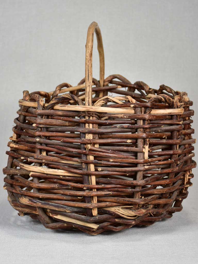 Rustic woven apple harvest basket