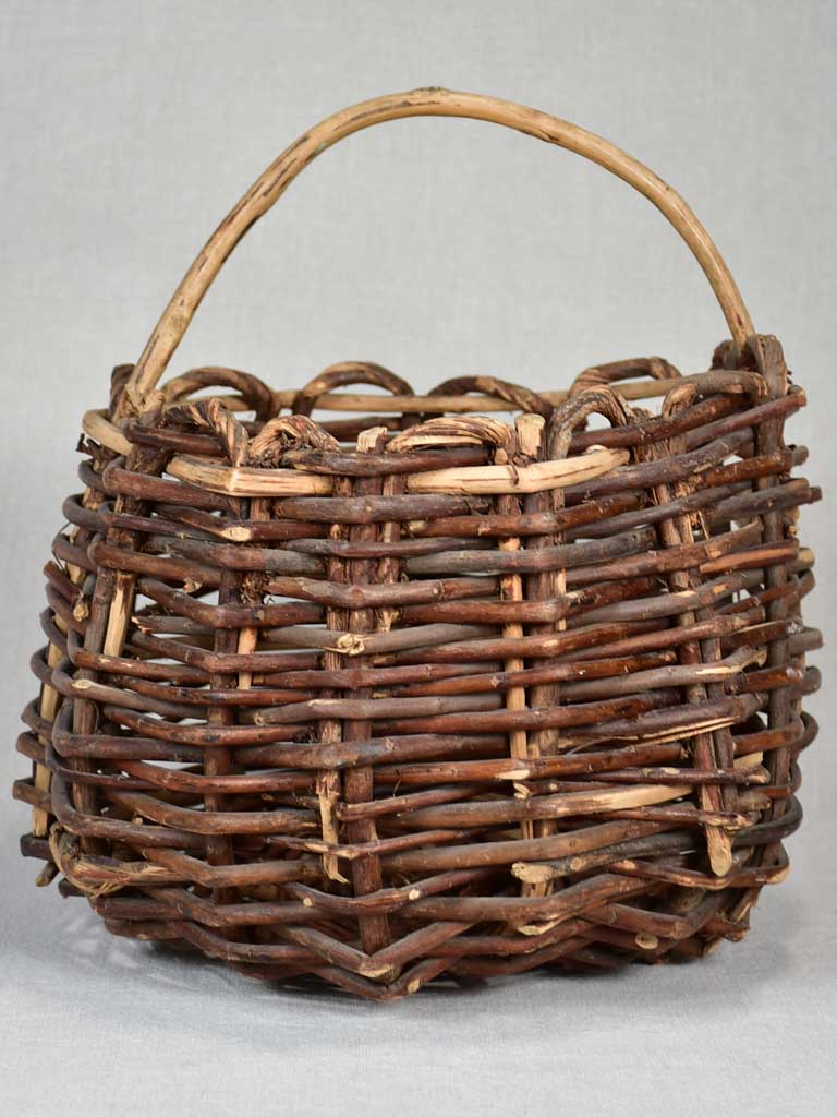 Rustic woven apple harvest basket