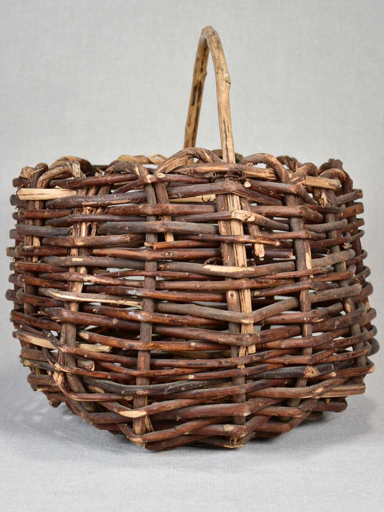 Rustic woven apple harvest basket