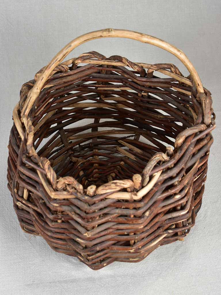 Rustic woven apple harvest basket