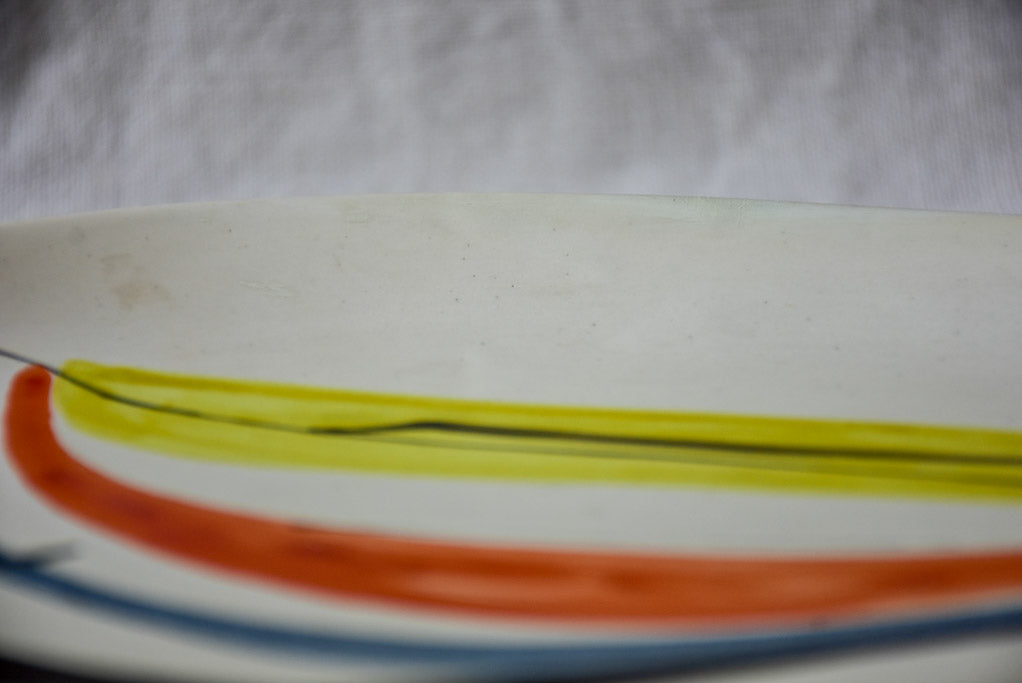 Triangular bird plate signed Roger Capron, Vallauris 1950's 12¼ x 8¾""