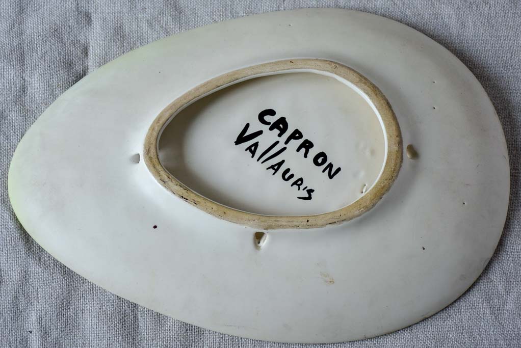 Triangular bird plate signed Roger Capron, Vallauris 1950's 12¼ x 8¾""
