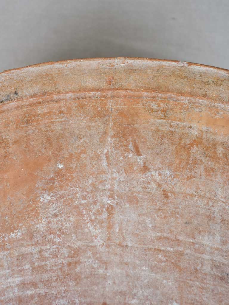 Large terracotta pot with whitewash patina 15"