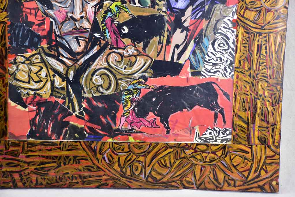 Modern collage portrait - Michel Calandre (1944 - ) 39½" x 51½"