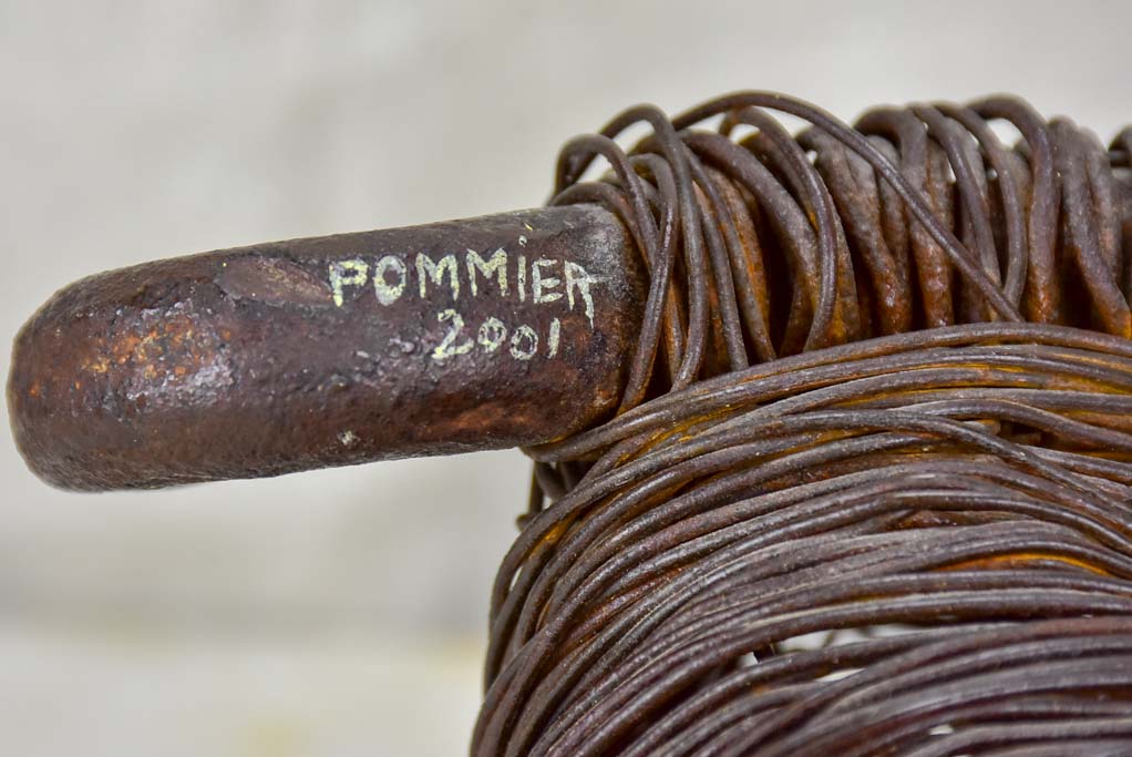 2001 wire sculpture of a bull signed Pommier