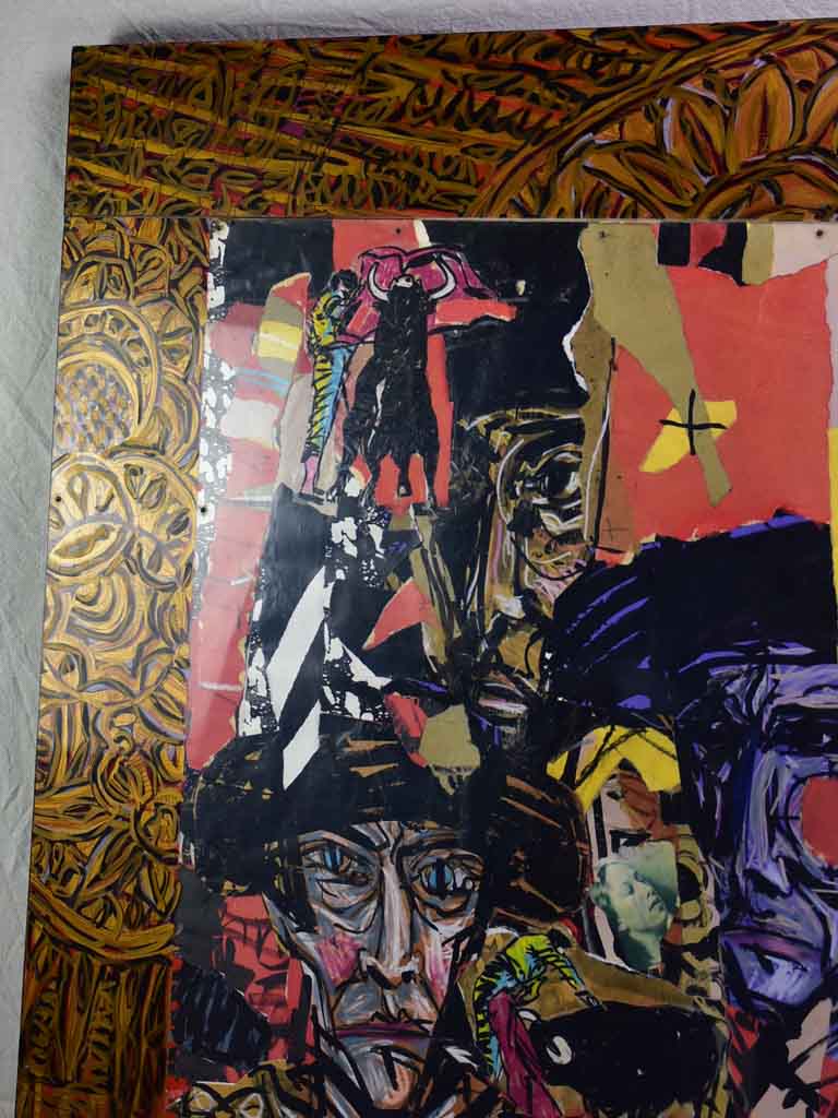 Modern collage portrait - Michel Calandre (1944 - ) 39½" x 51½"