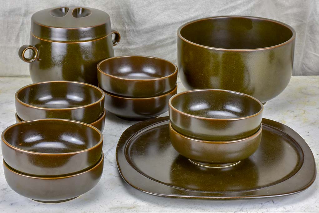 Vintage German soup service - dark brown