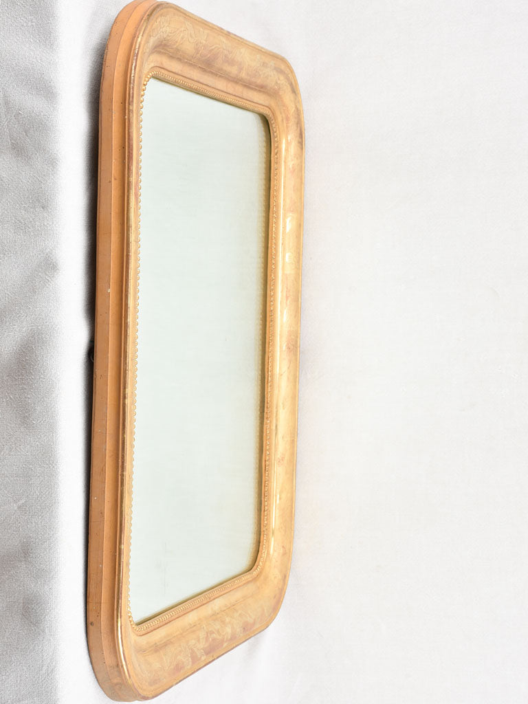 Pair of Napoleon III gilded mirrors with rounded corners 31" x 27¼"