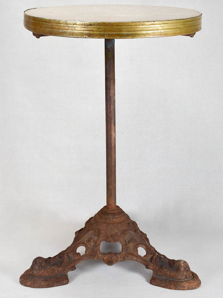 Early 20th century French bistro table with marble top