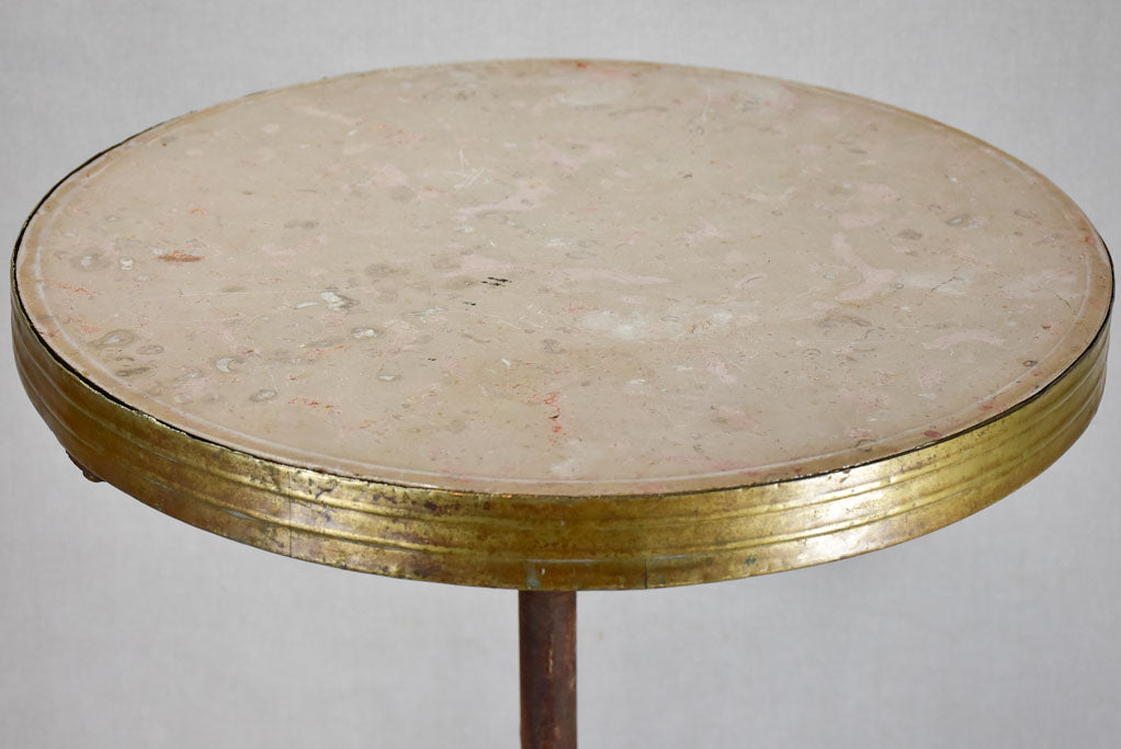 Early 20th century French bistro table with marble top