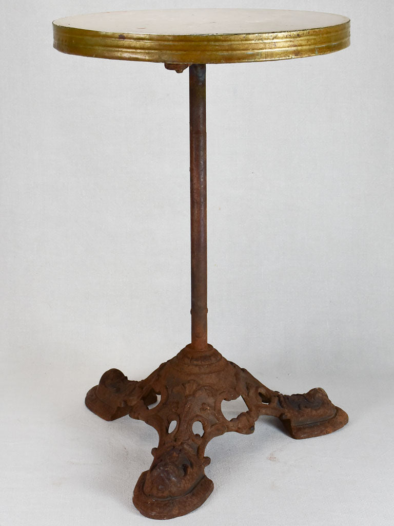 Early 20th century French bistro table with marble top