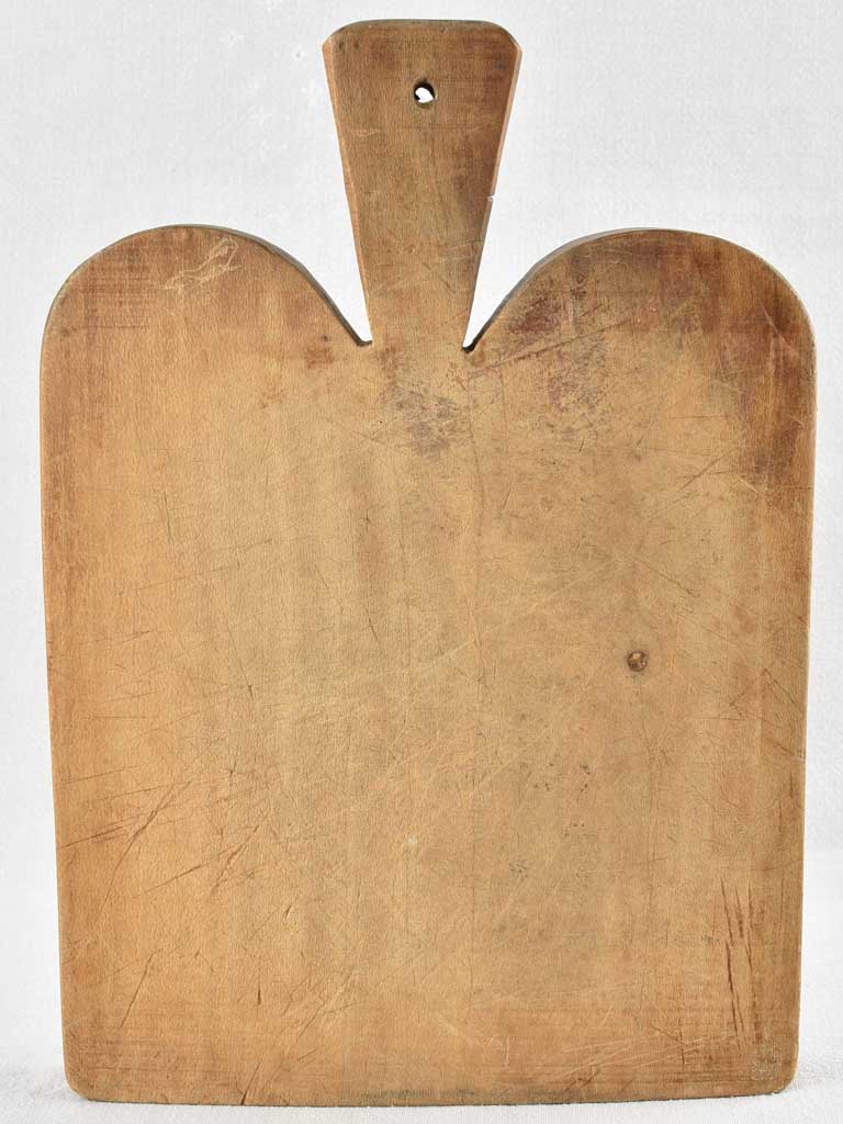 Large Antique French cutting board - with round shoulders 15¼" x 10¾"