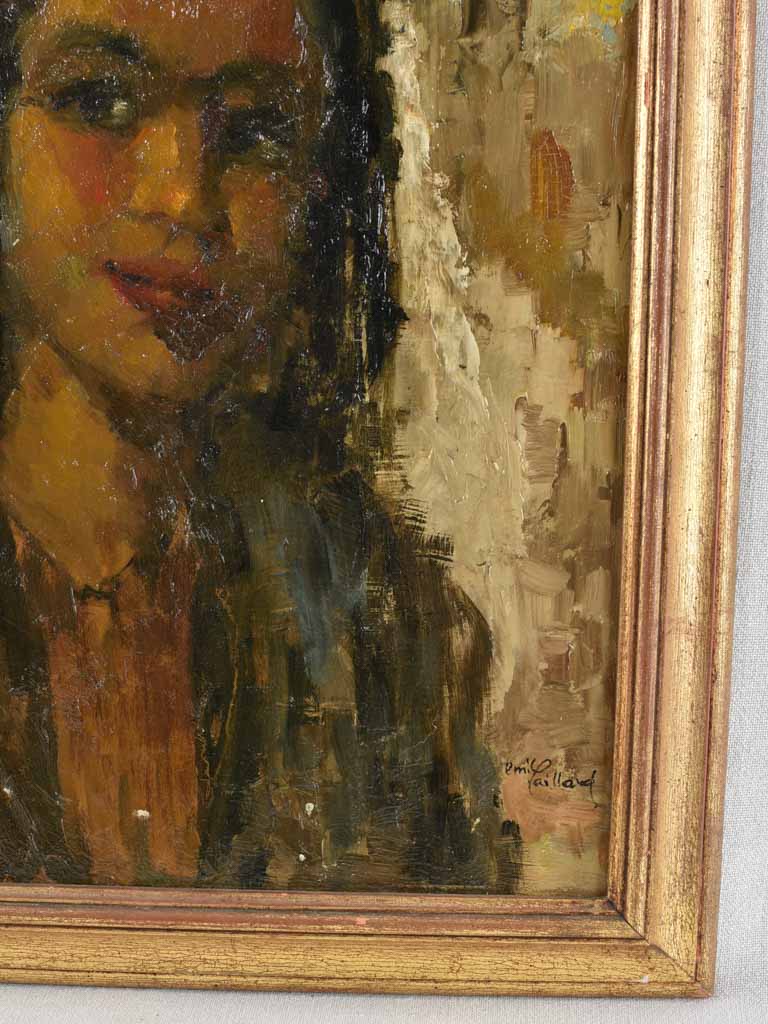 Elegant oil on board Gaillard portrait