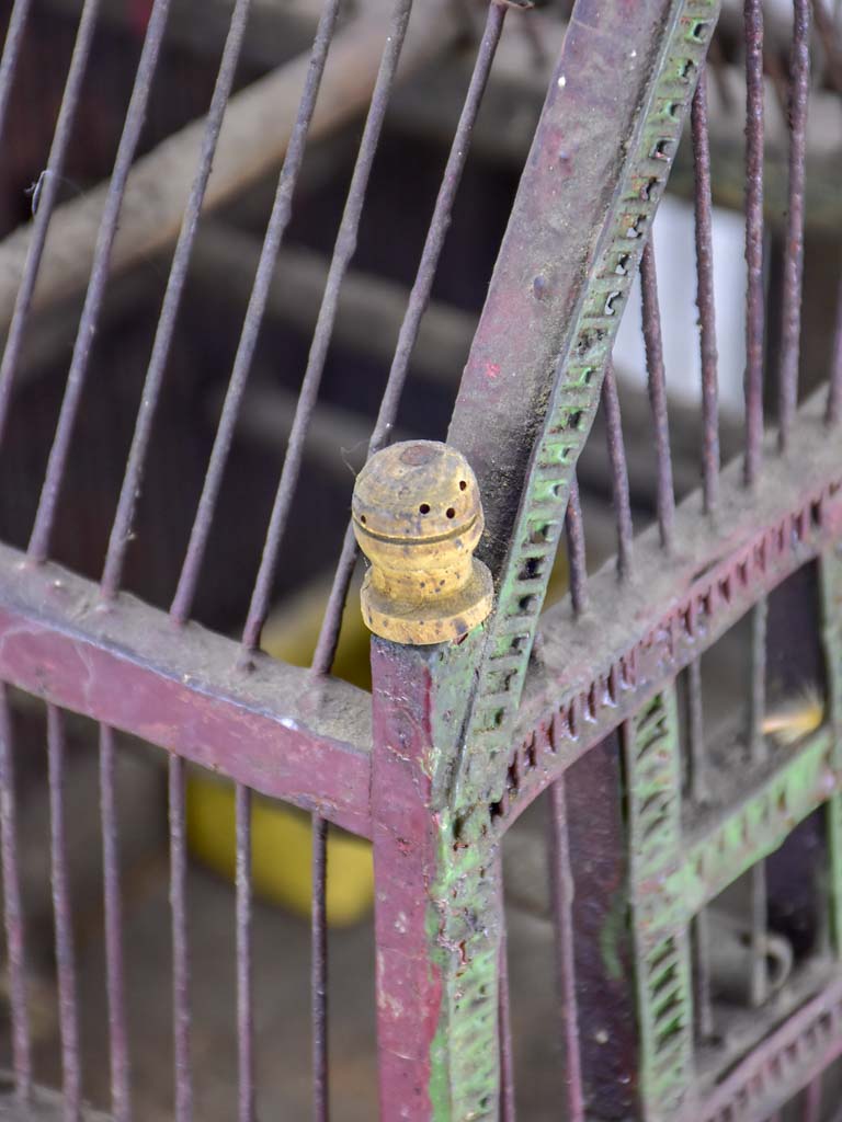 Antique French birdcage with double-pitched roof