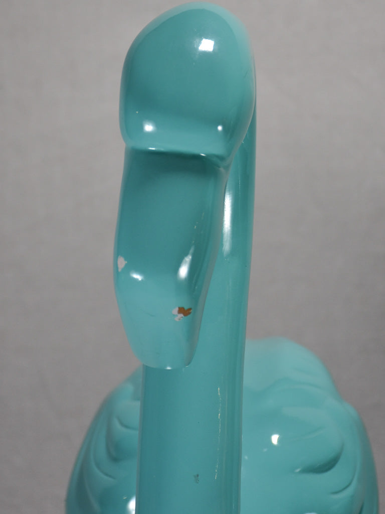 Collection of 3 life size vintage Flamingos - aqua blue resin and iron 47¼"