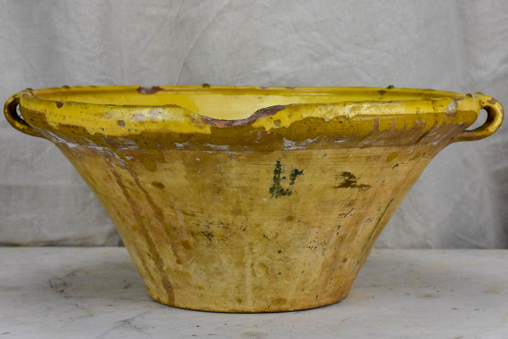 Late 19th Century French tian with yellow glaze
