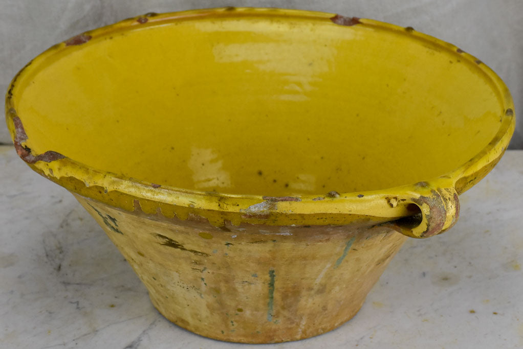 Late 19th Century French tian with yellow glaze