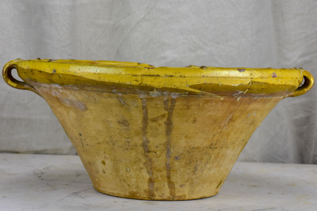 Late 19th Century French tian with yellow glaze