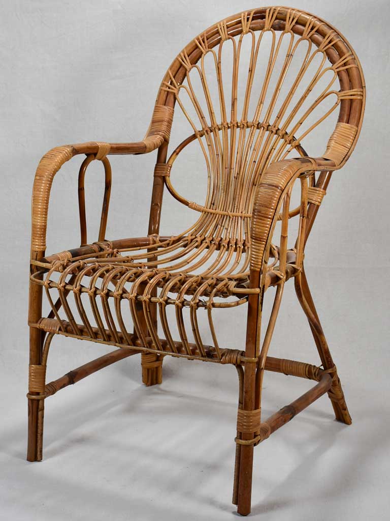 Pair of winter garden rattan armchairs - 1960's