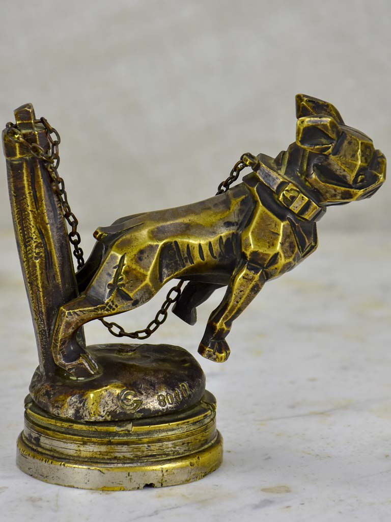 Early 20th Century bronze car mascot - bulldog