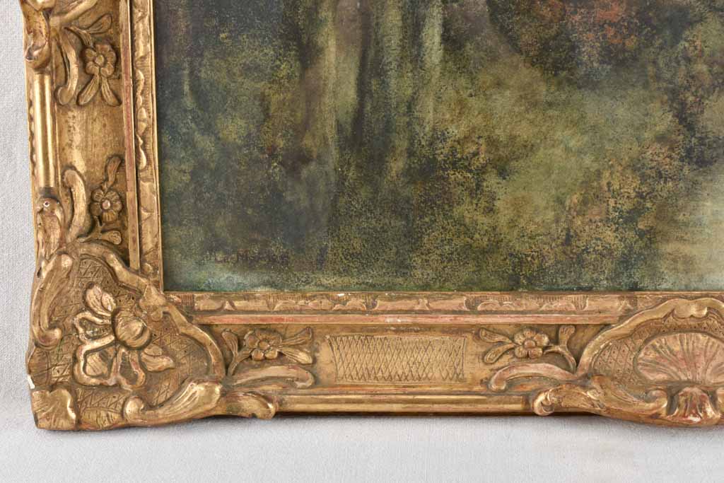 Antique watercolor landscape Gaston Le Mains (1860-1829) 28¼" x 36¼"