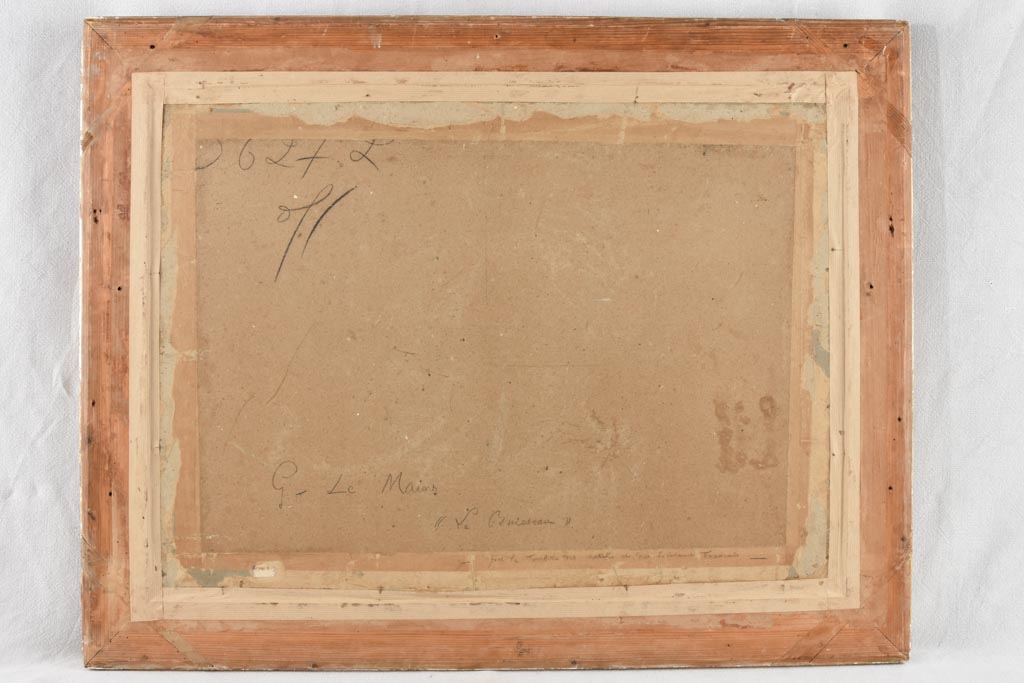 Antique watercolor landscape Gaston Le Mains (1860-1829) 28¼" x 36¼"