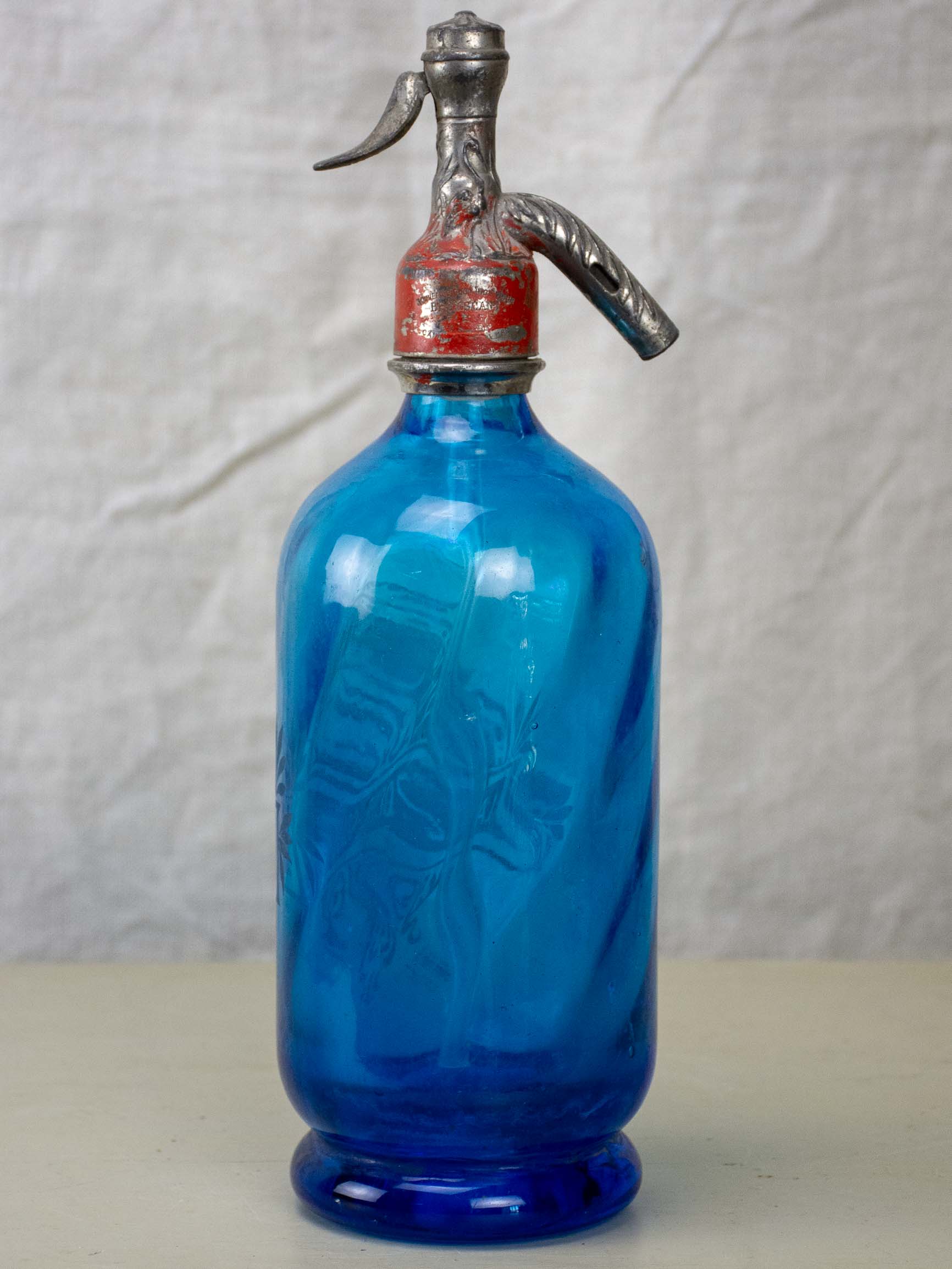 Antique French blue Setlzer bottle - J. Ribot
