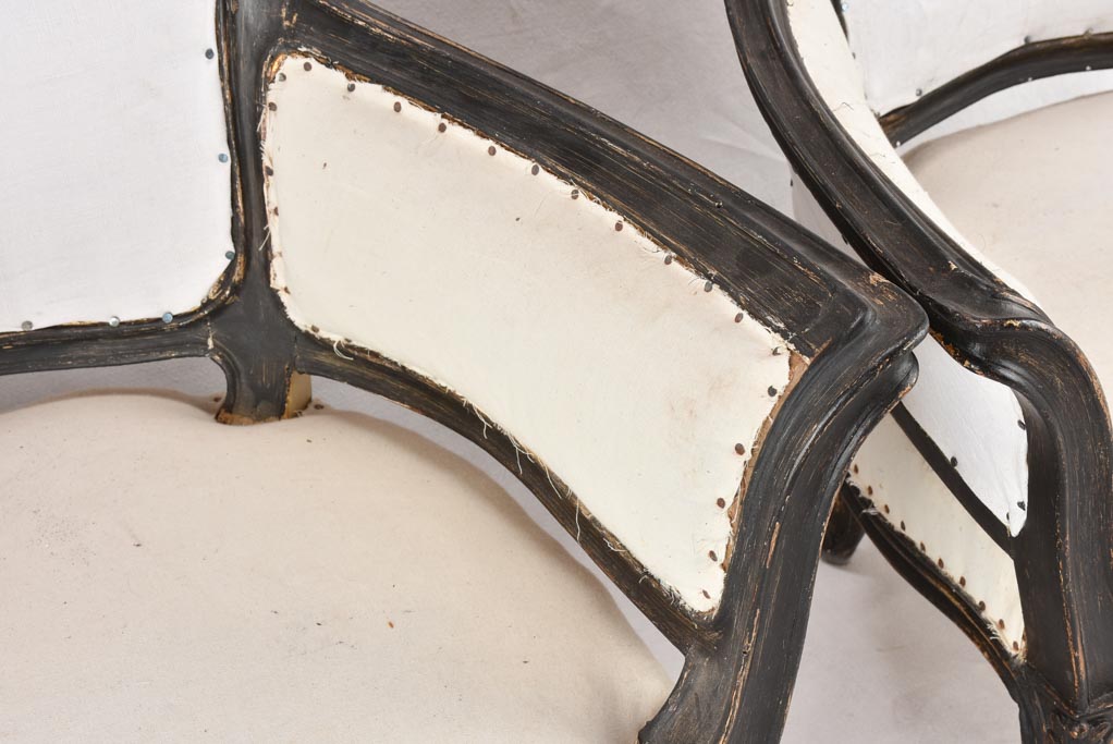 Pair of rustic Italian Louis XV style armchairs