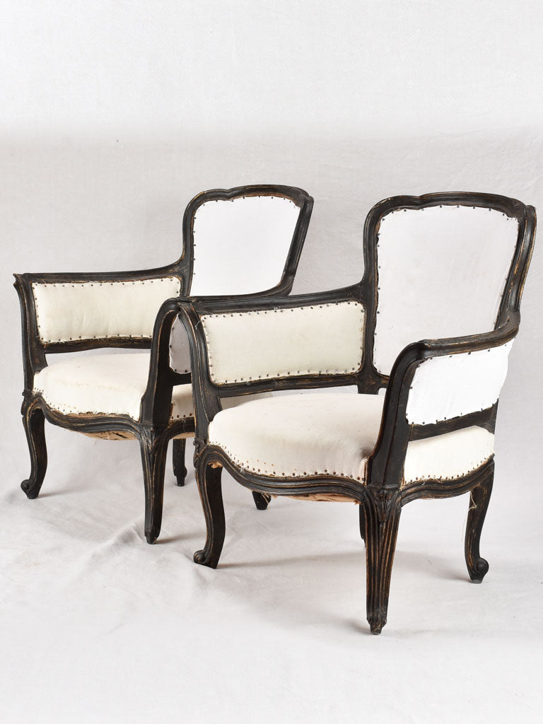Pair of rustic Italian Louis XV style armchairs