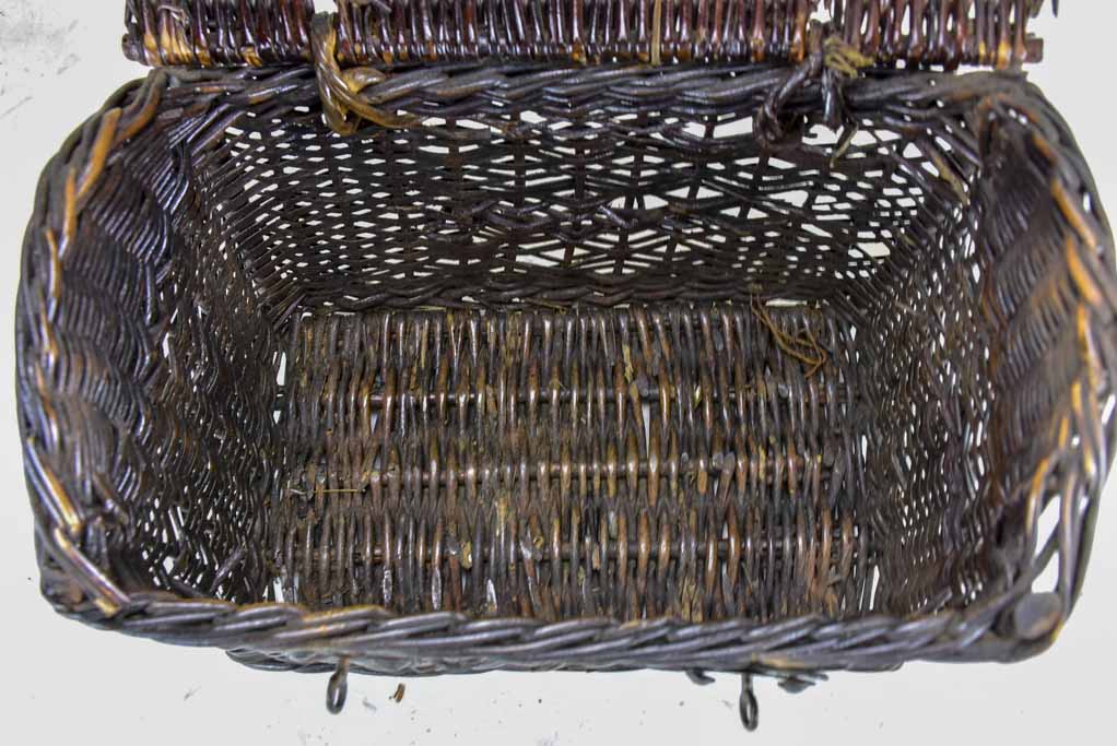 Antique French picnic basket - black wicker