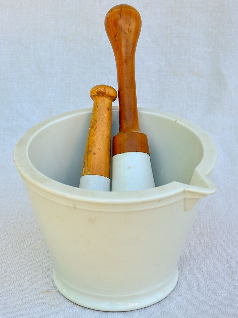 Early 20th Century French mortar with two pestles