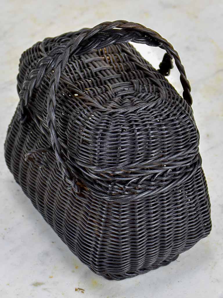 Very small antique French picnic basket