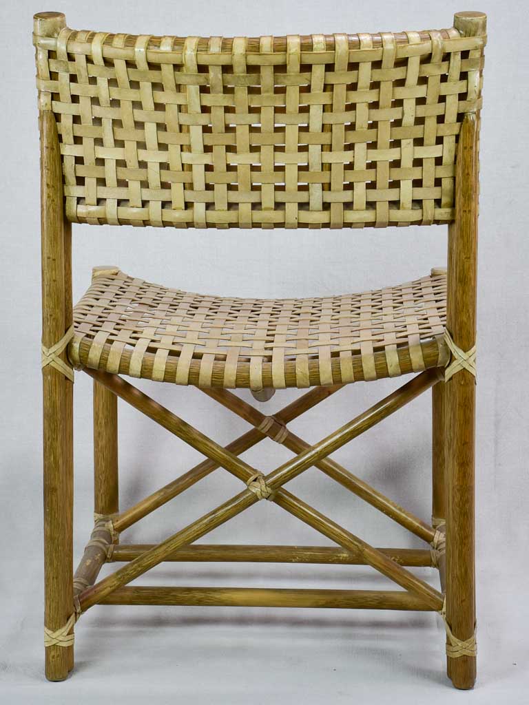 Four woven leather chairs from the 1960's John McGuire