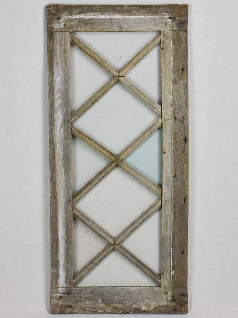 Salvaged 18th Century Louis XVI window - diamond pattern 19" x 41¾"