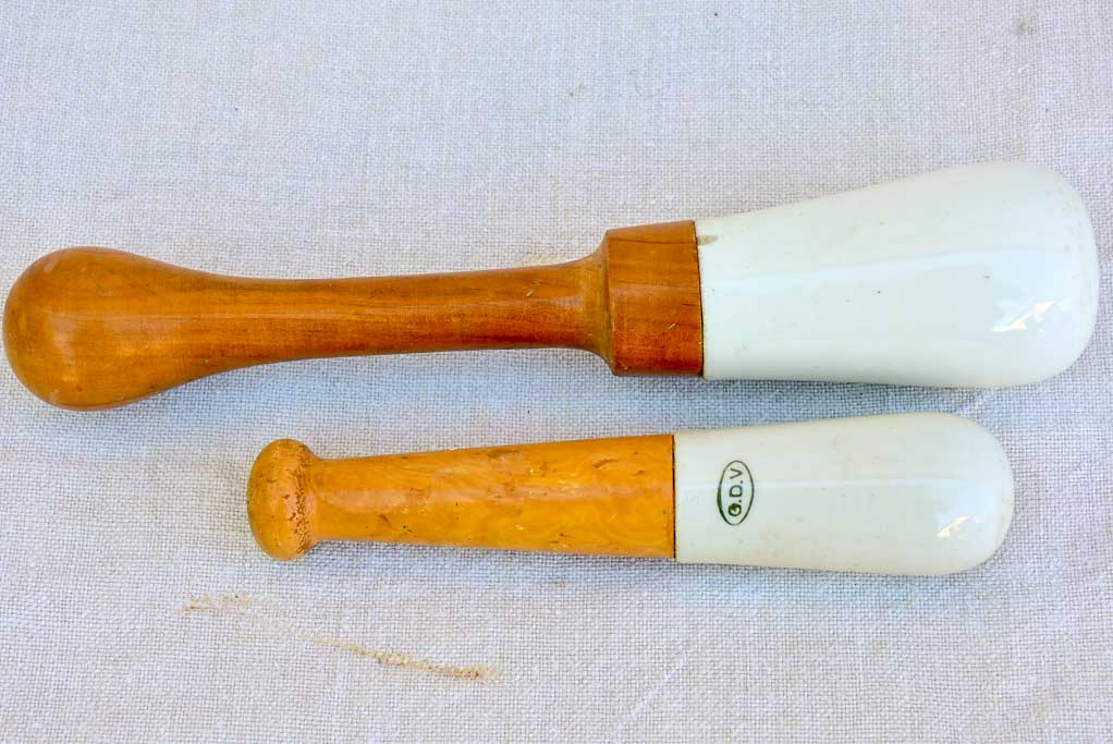 Early 20th Century French mortar with two pestles
