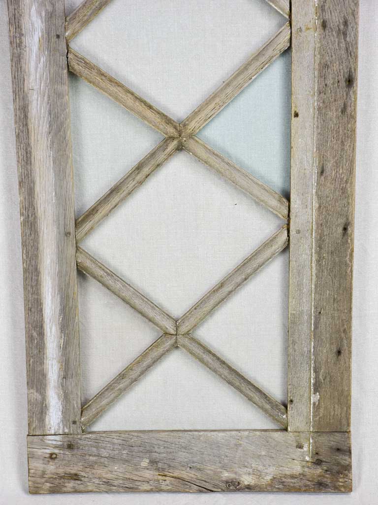 Salvaged 18th Century Louis XVI window - diamond pattern 19" x 41¾"