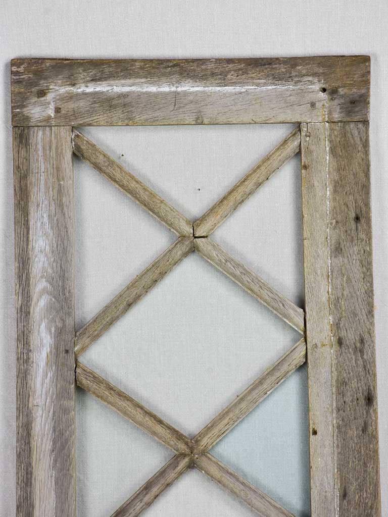 Salvaged 18th Century Louis XVI window - diamond pattern 19" x 41¾"