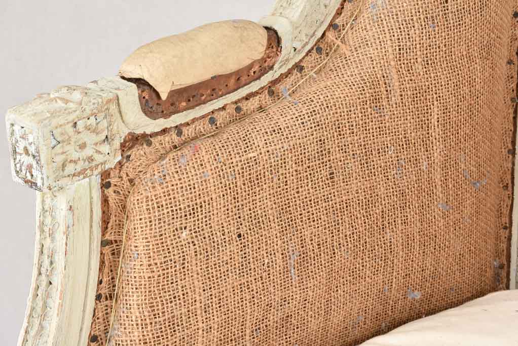 Pair of rustic Louis XVI armchairs with jute upholstery