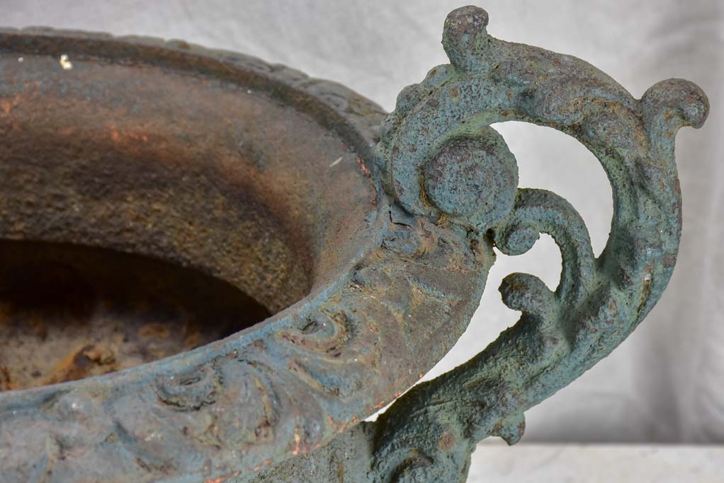Pair of late 19th Century French Medici urns with large decorative handles